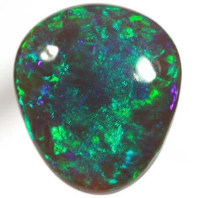 SOLID BLACK OPAL Top qulity! Bright Green Harlequin pattern. SEE VIDEO